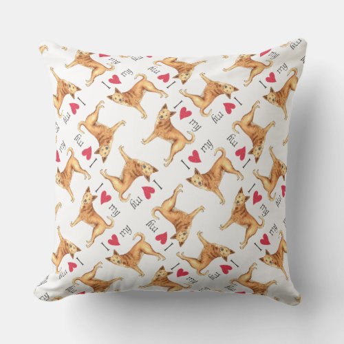 I Love my Canaan Dog Throw Pillow