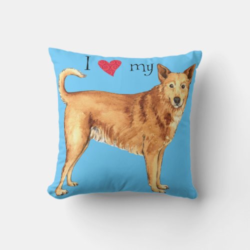 I Love my Canaan Dog Throw Pillow