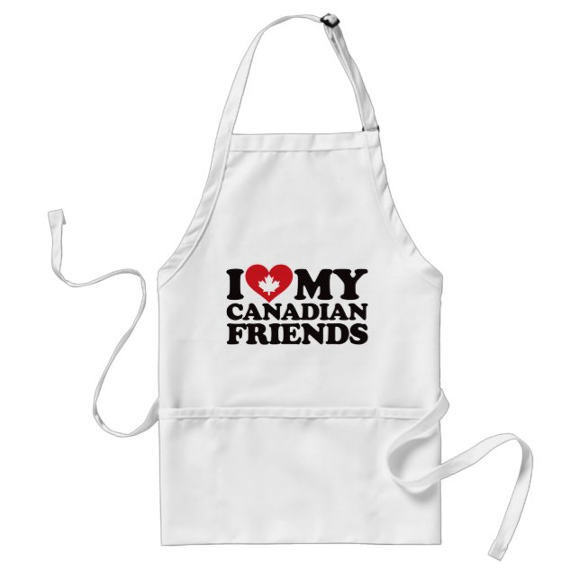 I Love My Canadian Friends Adult Apron (Front)