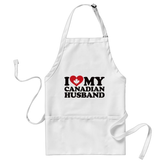 I Love My Canadian Husband Adult Apron (Front)