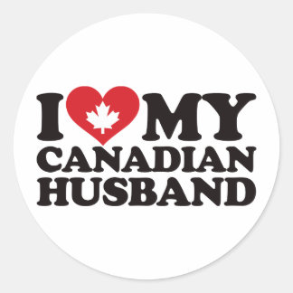 I Love My Canadian Husband Classic Round Sticker