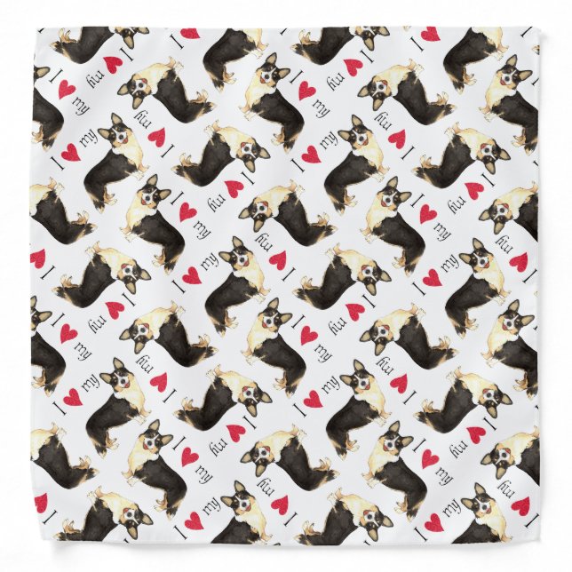 I Love my Cardigan Welsh Corgi Bandana (Front)