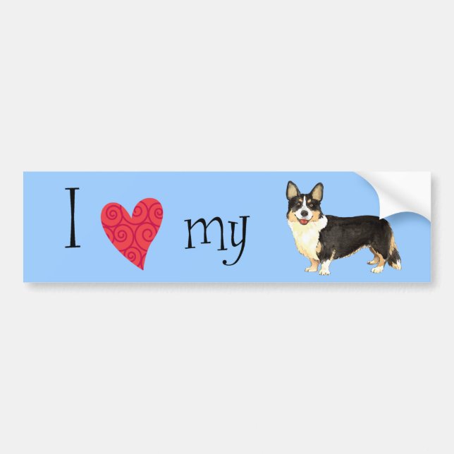I Love my Cardigan Welsh Corgi Bumper Sticker (Front)