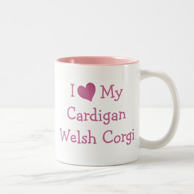 I Love My Cardigan Welsh Corgi Two-Tone Coffee Mug (Right)