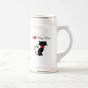 I Love My Cat Beer Stein