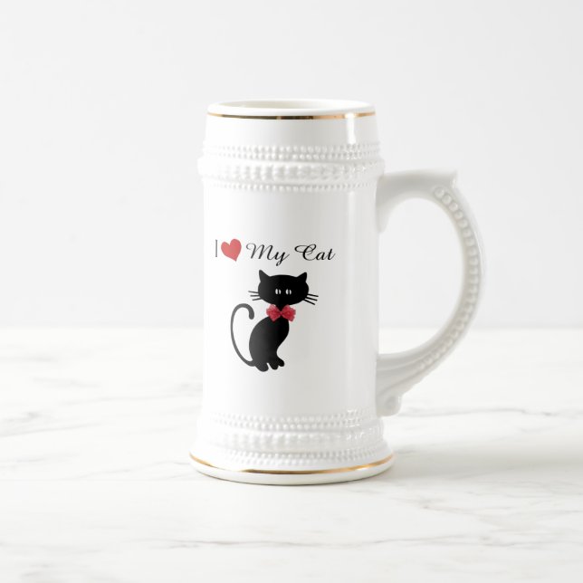 I Love My Cat Beer Stein (Right)