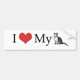 I Love My Cat Bumper Sticker