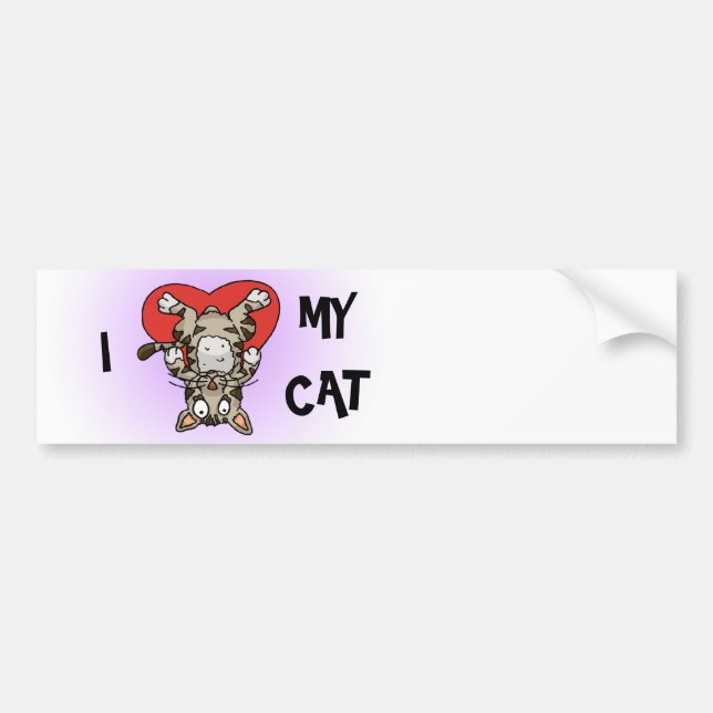 I Love My Cat Bumper Sticker (Front)