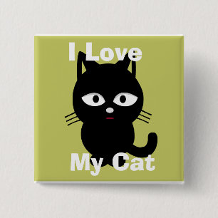 I Love my Cat Button