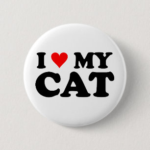 I Love My Cat Button