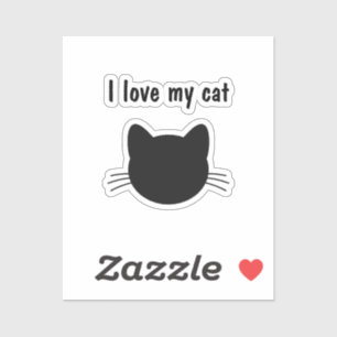 I love my cat Custom-Cut Vinyl Sticker