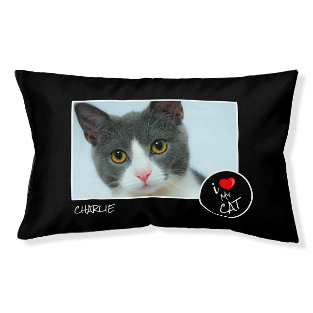 I Love My Cat, Custom Photo – Pet Lovers Pet Bed (Front)