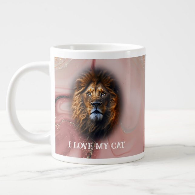 "I Love My Cat" Custom Specialty Mug Marble & Lion (Left)