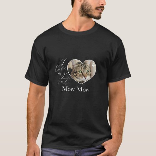 I Love My Cat Customizable Heart T_Shirt