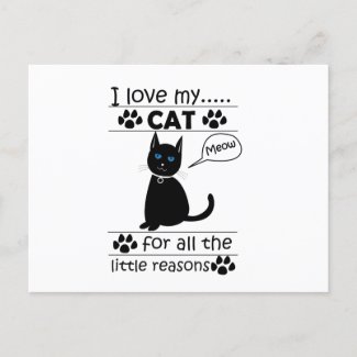 I Love My Cat Cute Black Kitty