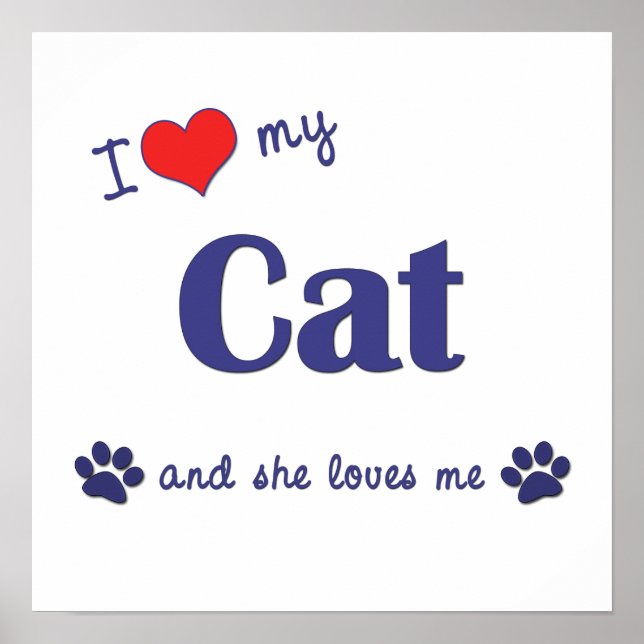I Love My Cat (Female Cat) Poster (Front)
