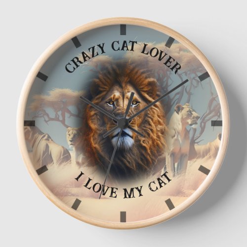 I Love My Cat Fun Quote Custom Wall Clock