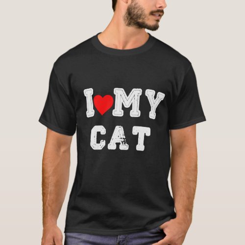 I Love My Cat funny T_Shirt
