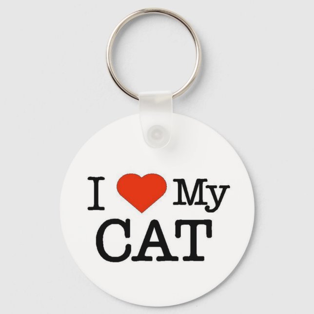 I Love My Cat Keychain (Front)