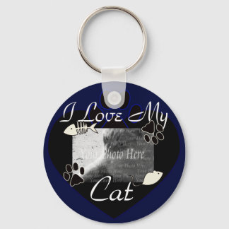 I Love my Cat Keychain