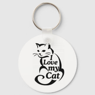I Love my Cat Keychain