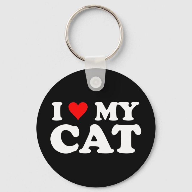 I Love My Cat Keychain (Front)