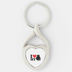 I Love my cat Keychain