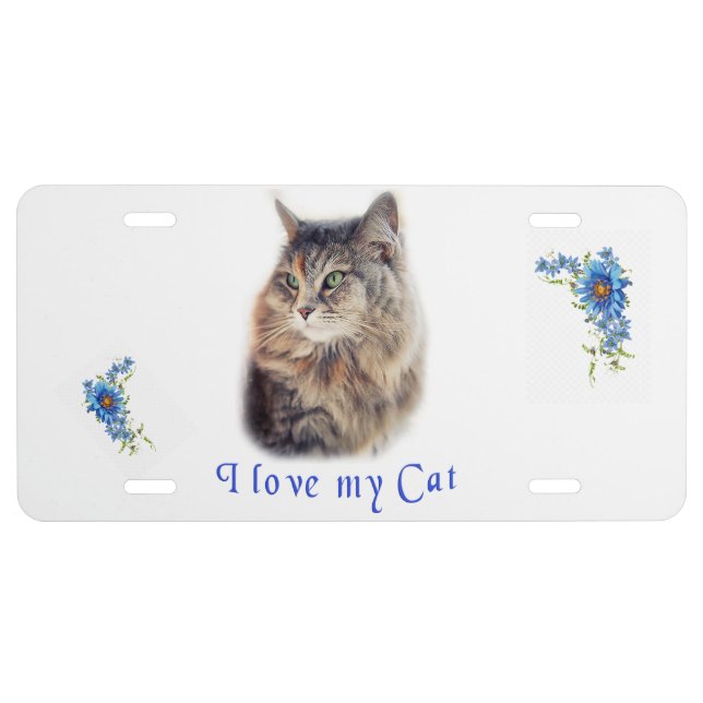 I love my Cat License Plate (Front)