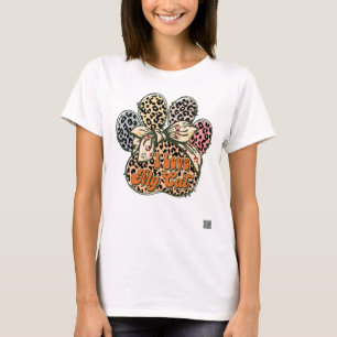 I Love My Cat Paw Print T-Shirt