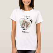 I Love My Cat Personalized Heart Pet Photo T-Shirt (Front)