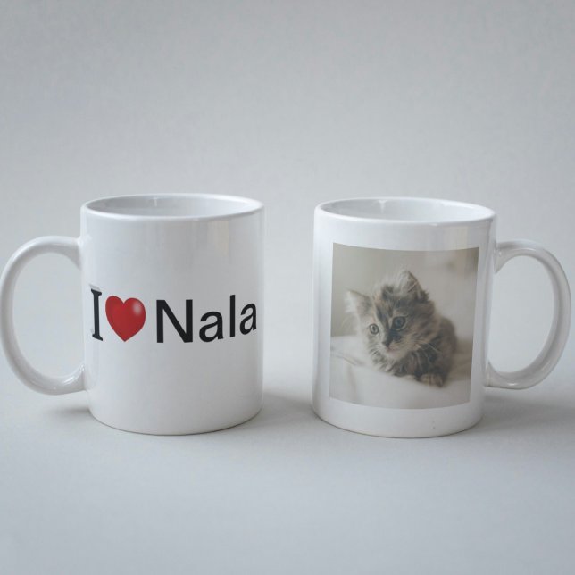 I Love My Cat personalized photo Coffee Mug (Creator Uploaded)