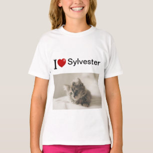 I Love My Cat personalized photo T-Shirt