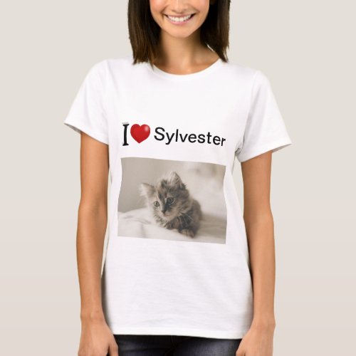 I Love My Cat personalized photo T_Shirt