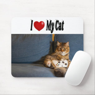 I Love My Cat Photo Mouse Pad