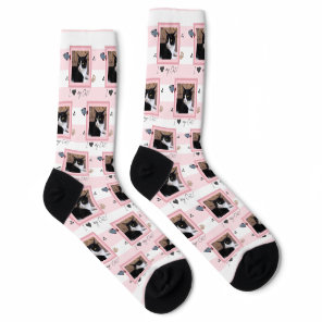 I Love My Cat Photo Socks
