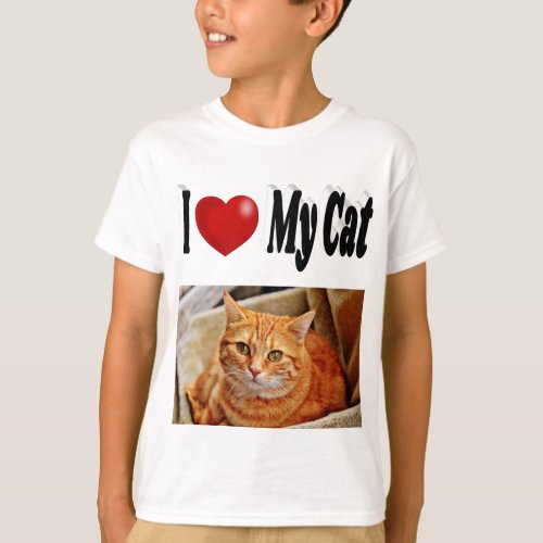 I Love My Cat Photo T_Shirt