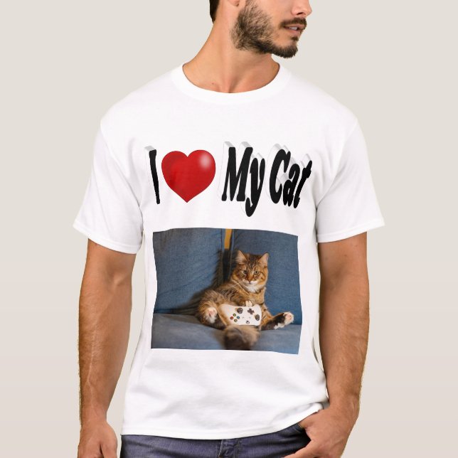 I Love My Cat Photo T-Shirt (Front)