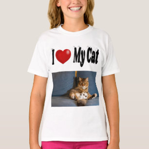 I Love My Cat Photo T-Shirt