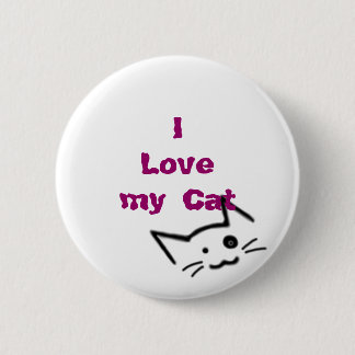 I Love my Cat Pinback Button