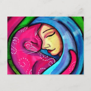 I Love My Cat Postcard