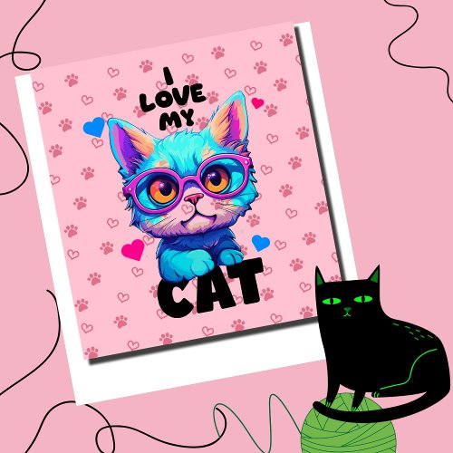 I Love My Cat Poster