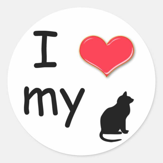 I Love My Cat Sticker (Front)