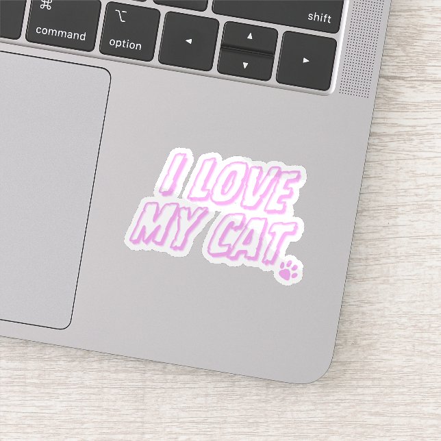 I Love My Cat Sticker (Detail)