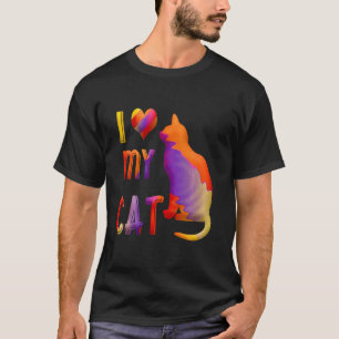I Love My Cat Watercolor T-Shirt