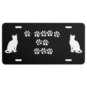 I Love My Cat--White Text License Plate