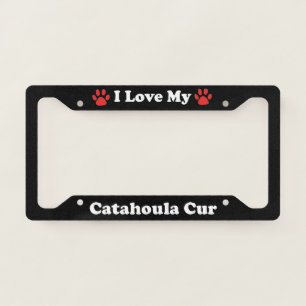 I Love My Catahoula Cur Dog License Plate Frame