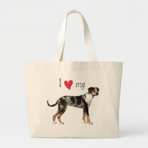 I Love my Catahoula Large Tote Bag