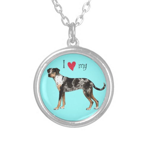 I Love my Catahoula Silver Plated Necklace