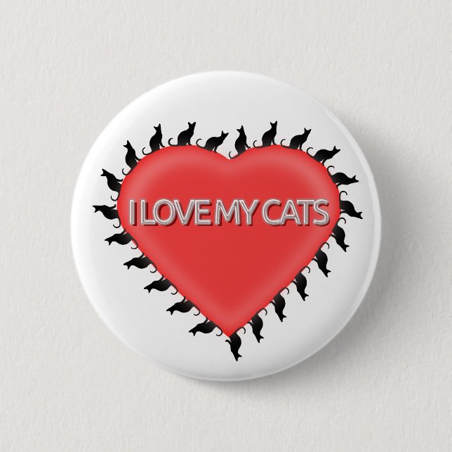 I Love My Cats Button (Front)