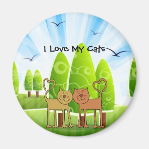 "I Love My Cats" charming refrigerator magnet